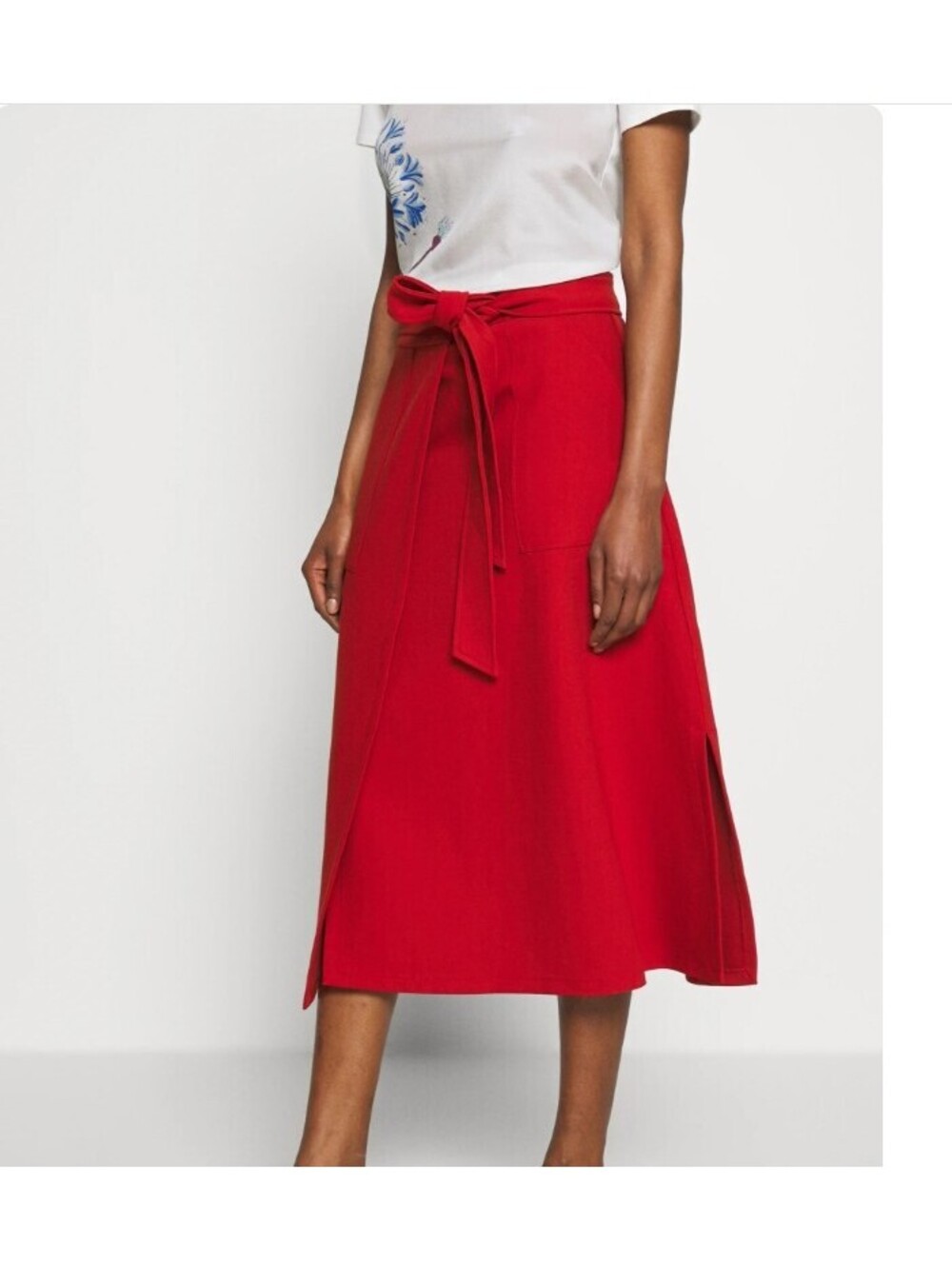 NWT Club Monaco burnt orange belted midi skirt size 4